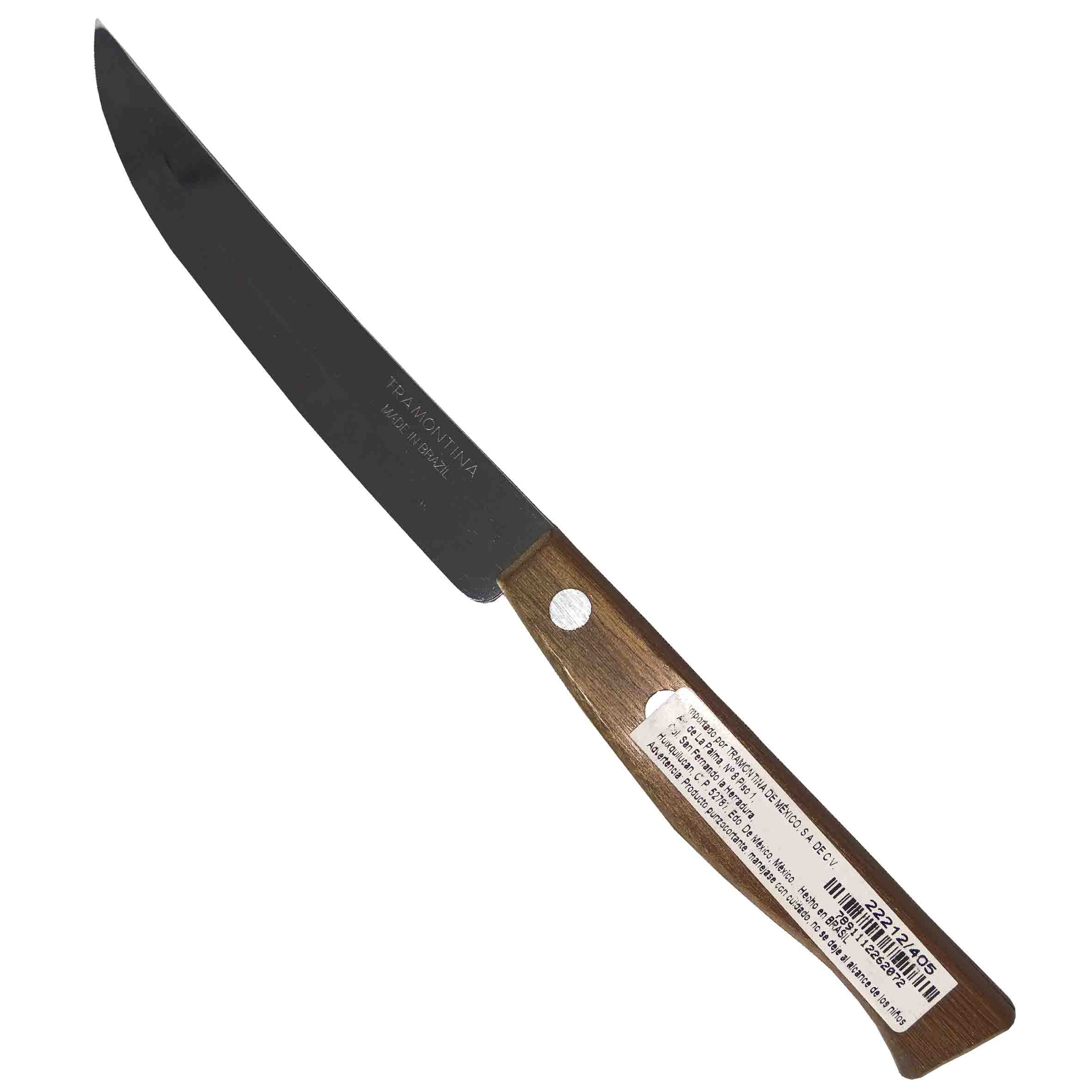 Cuchillo liso inoxidable mango madera TRAMONTINA