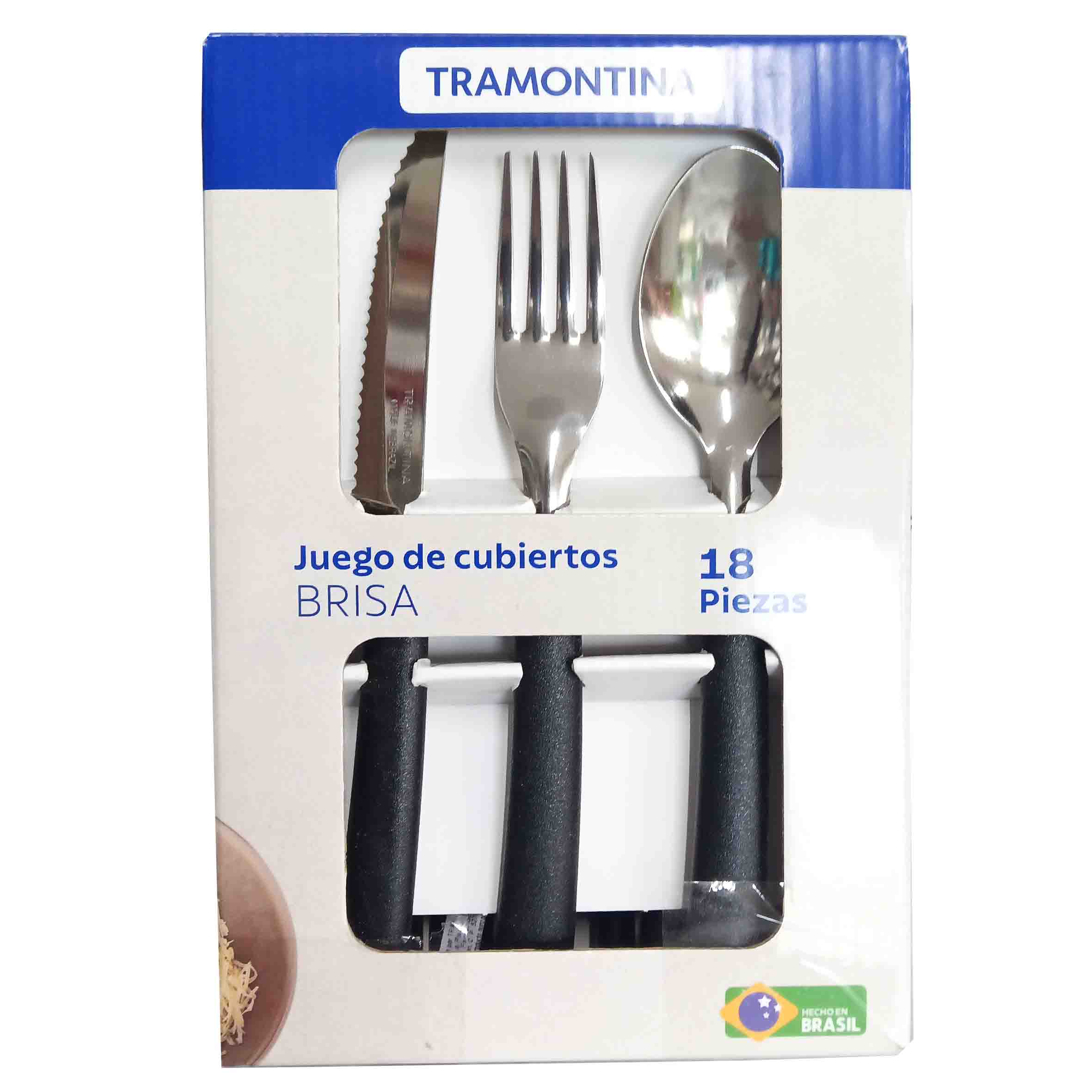Juego cubiertos 18pzas brisa negro 32300/479 tramontina