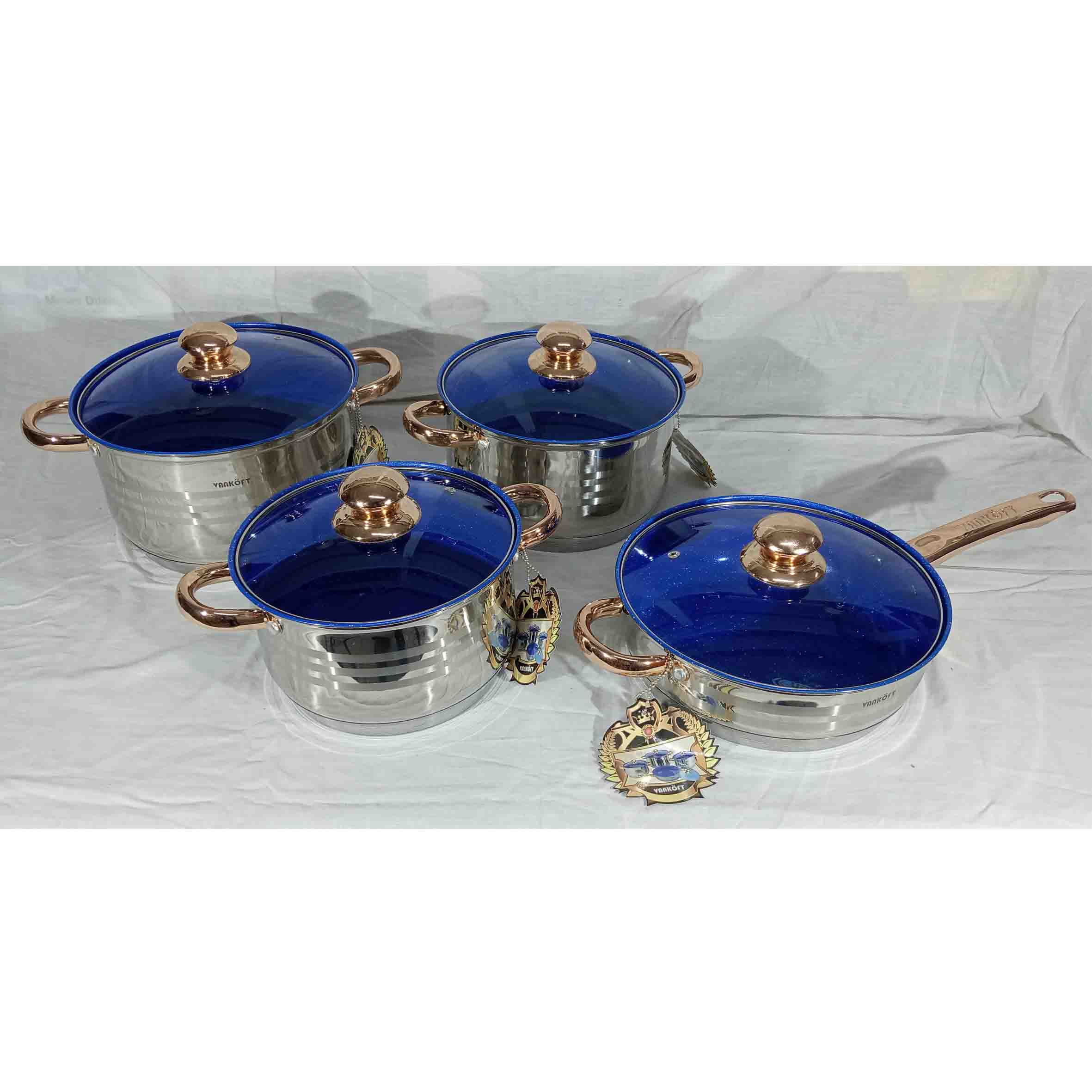 Bateria de acero inoxidable 8 piezas modelo 8000F 