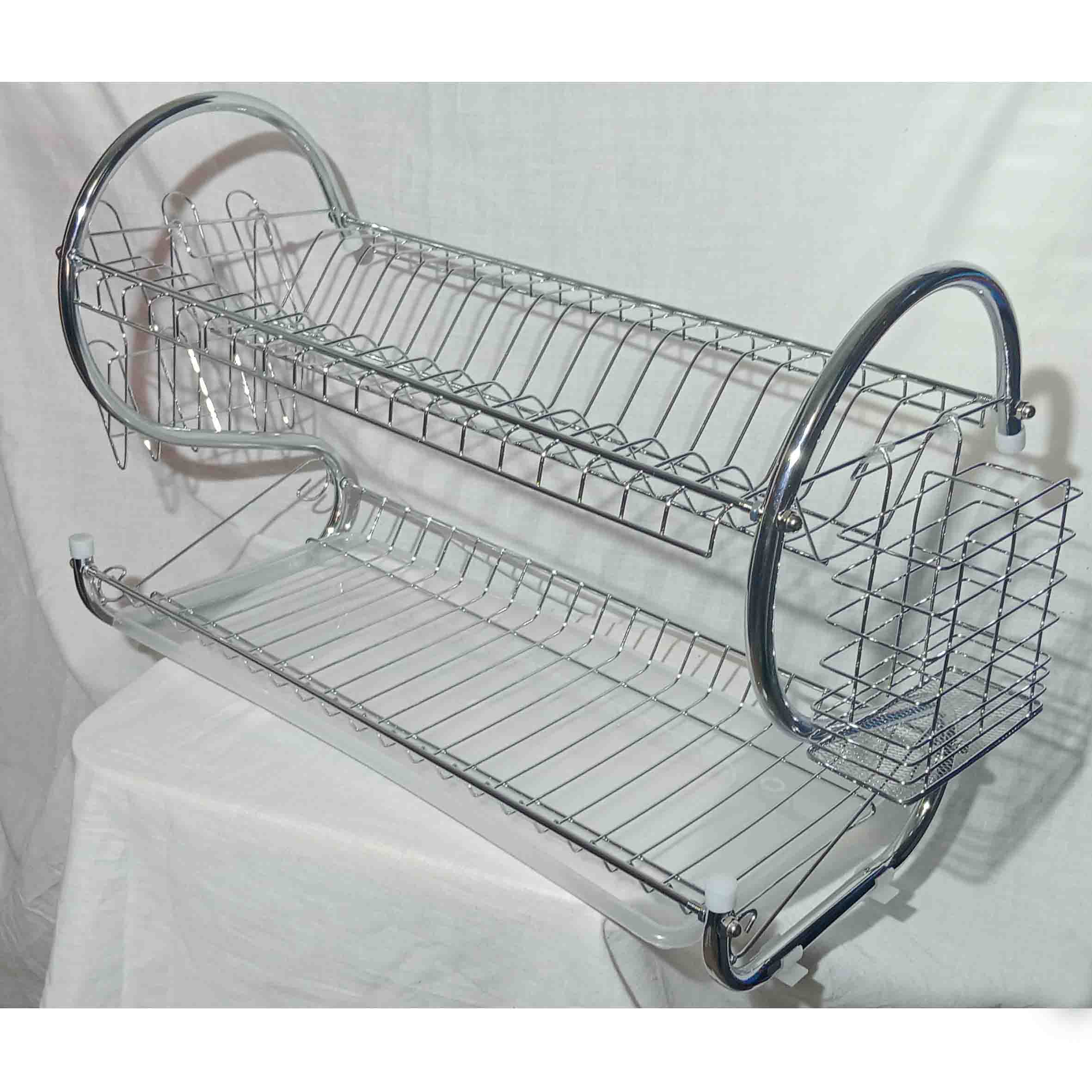 Escurridor cromado 2 niveles para trastos