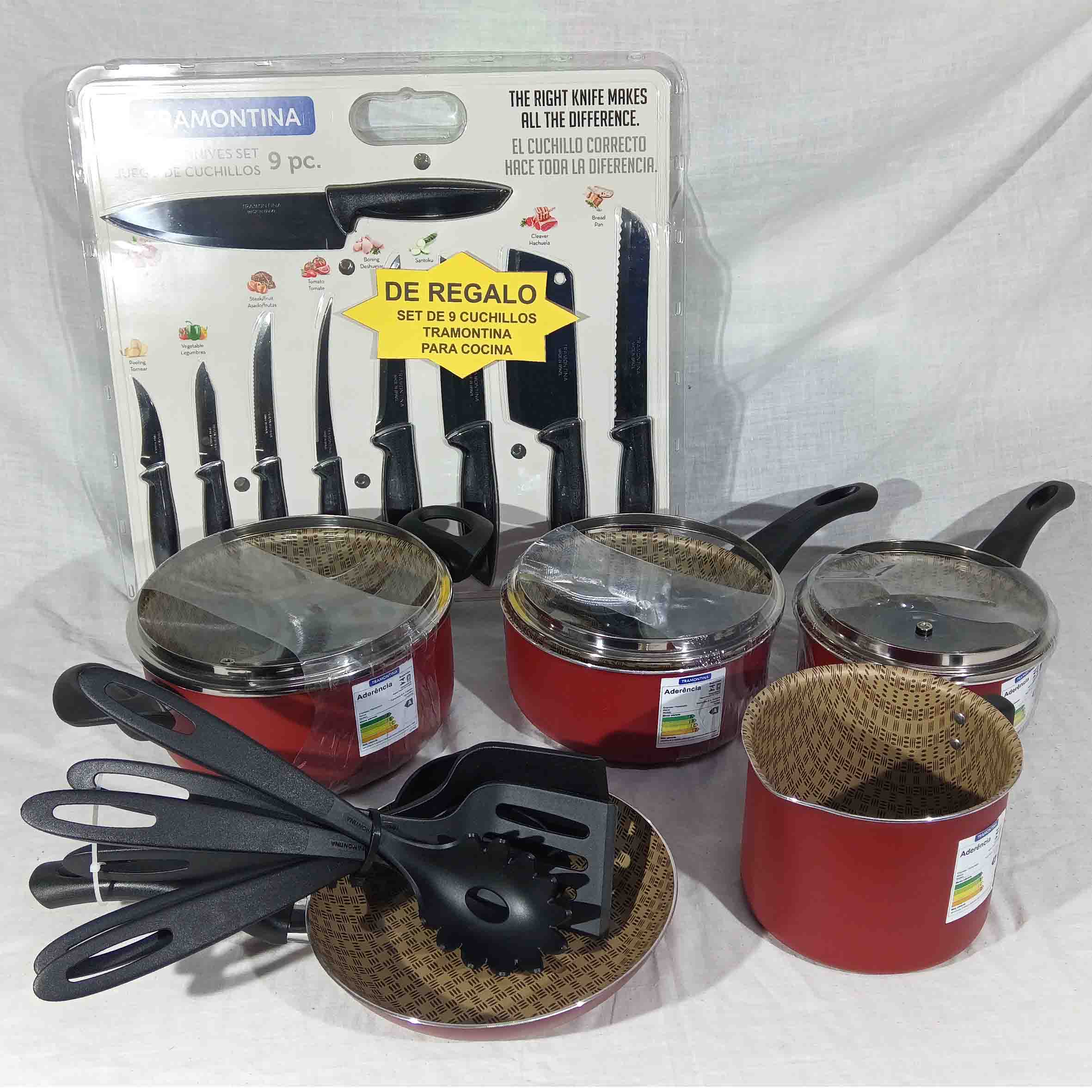 Bateria para cocina aluminio paris 8pzas tramontina