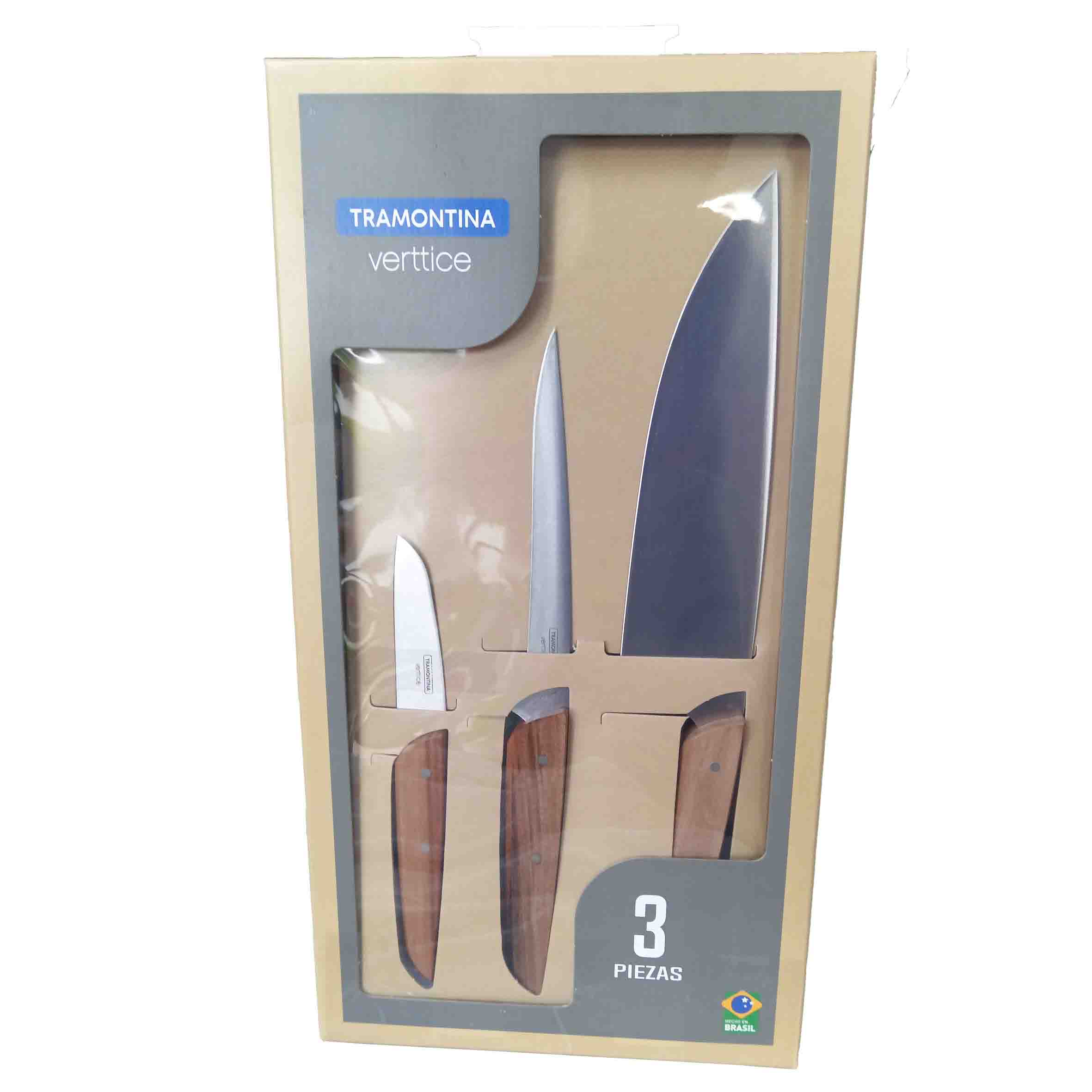 Juego cuchillos acero inoxidable 3pzas verttice 32200/568 tramontina