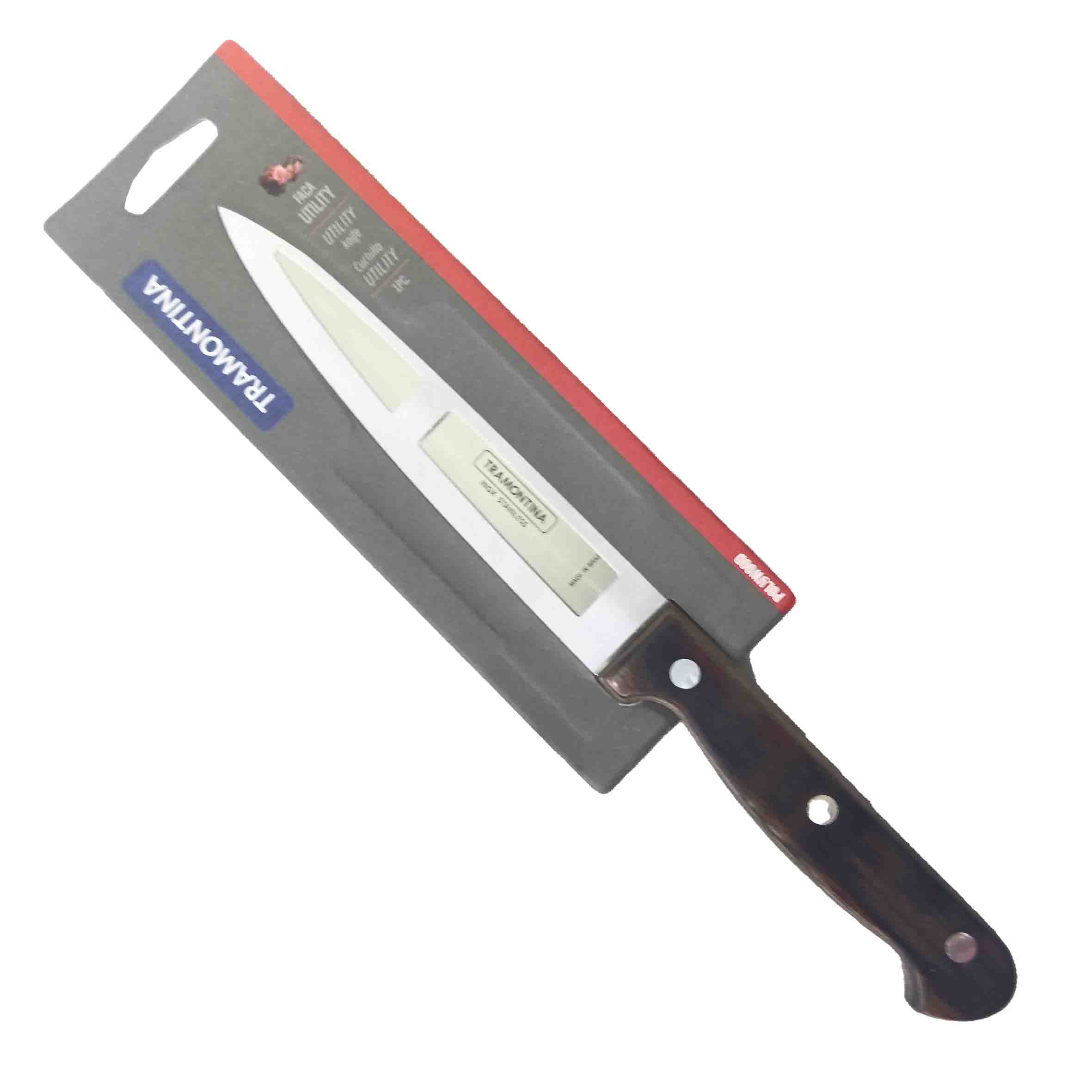 Cuchillo acero inoxidable utility polywood 6pulg negro 21139/196 tramontina