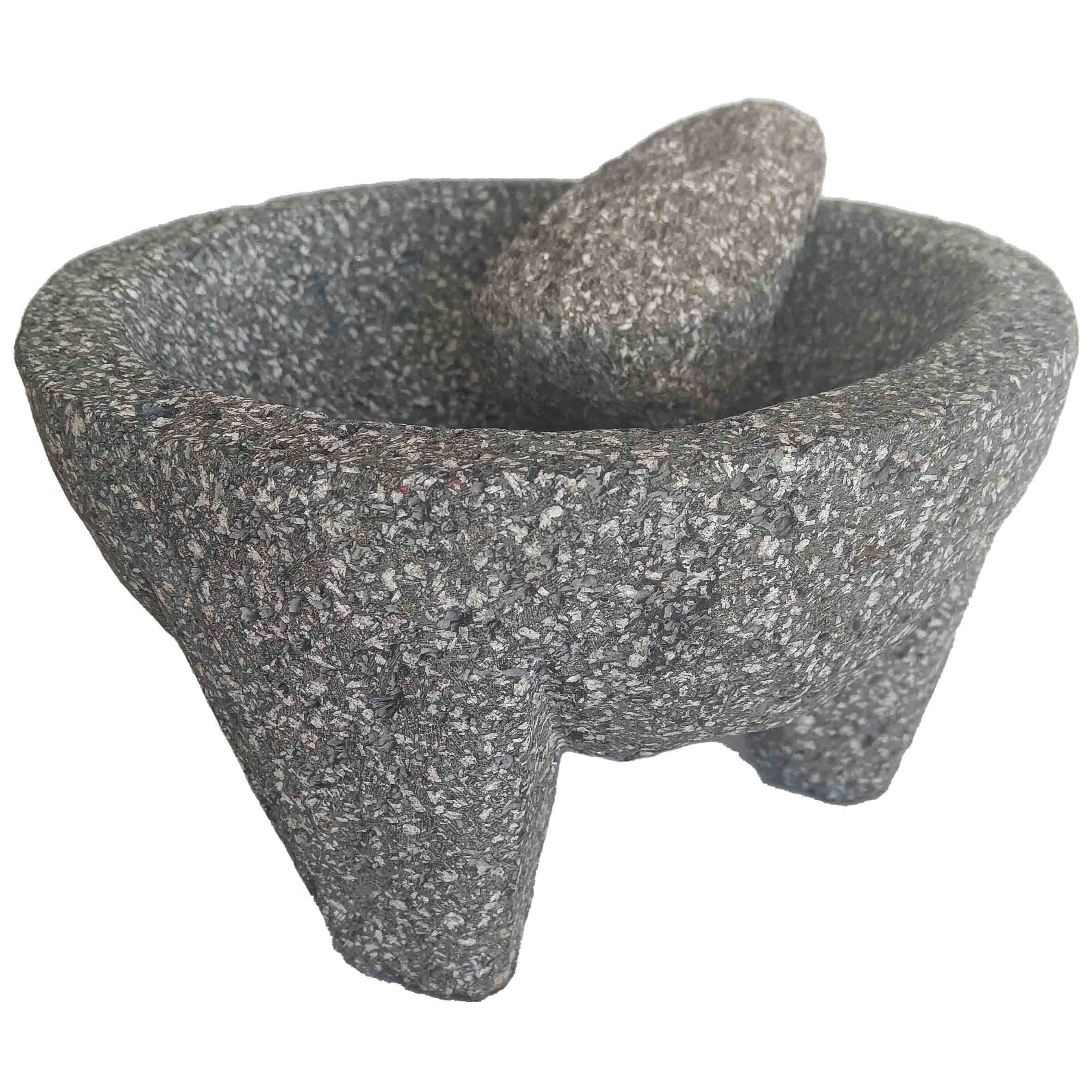 Molcajete artesanal de piedra volcanica 21cm