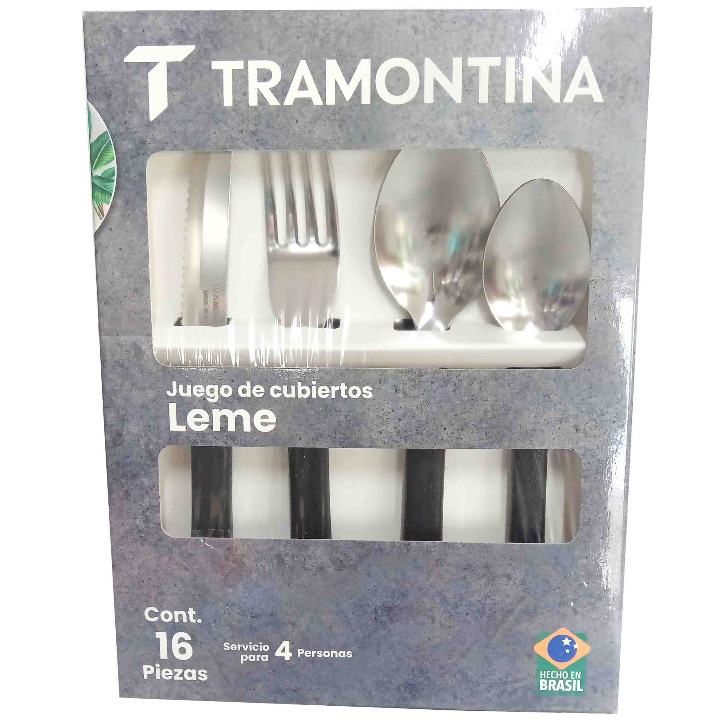 Juego cubiertos 16pzas leme negro 32300/316 tramontina