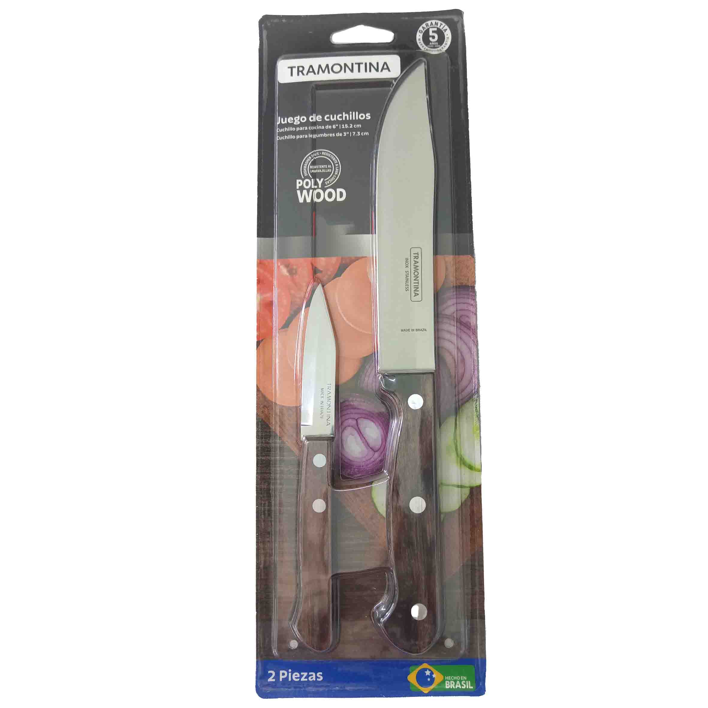 Juego cuchillos acero inoxidable polywood negro 29899/810 tramontina